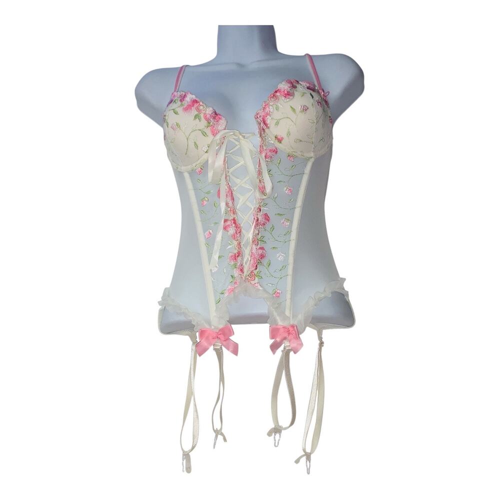 Vintage Delicates Floral Lace Up Cottage Core Fairy Core Top
